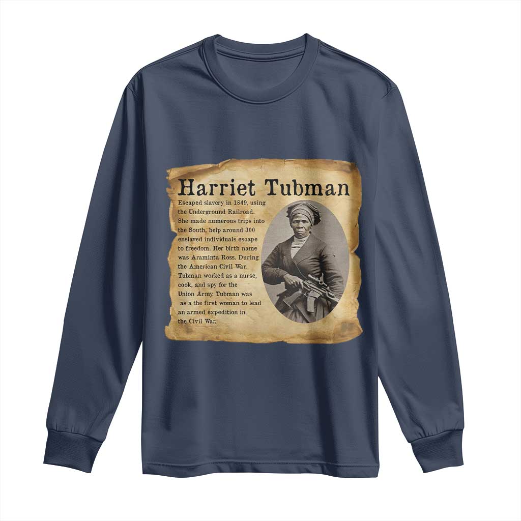 Vintage Harriet Tubman Poster Long Sleeve Shirt Female Empowerment History Gift - Wonder Print Shop