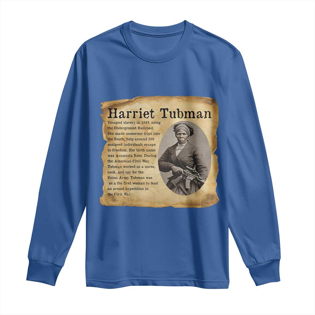 Vintage Harriet Tubman Poster Long Sleeve Shirt Female Empowerment History Gift - Wonder Print Shop