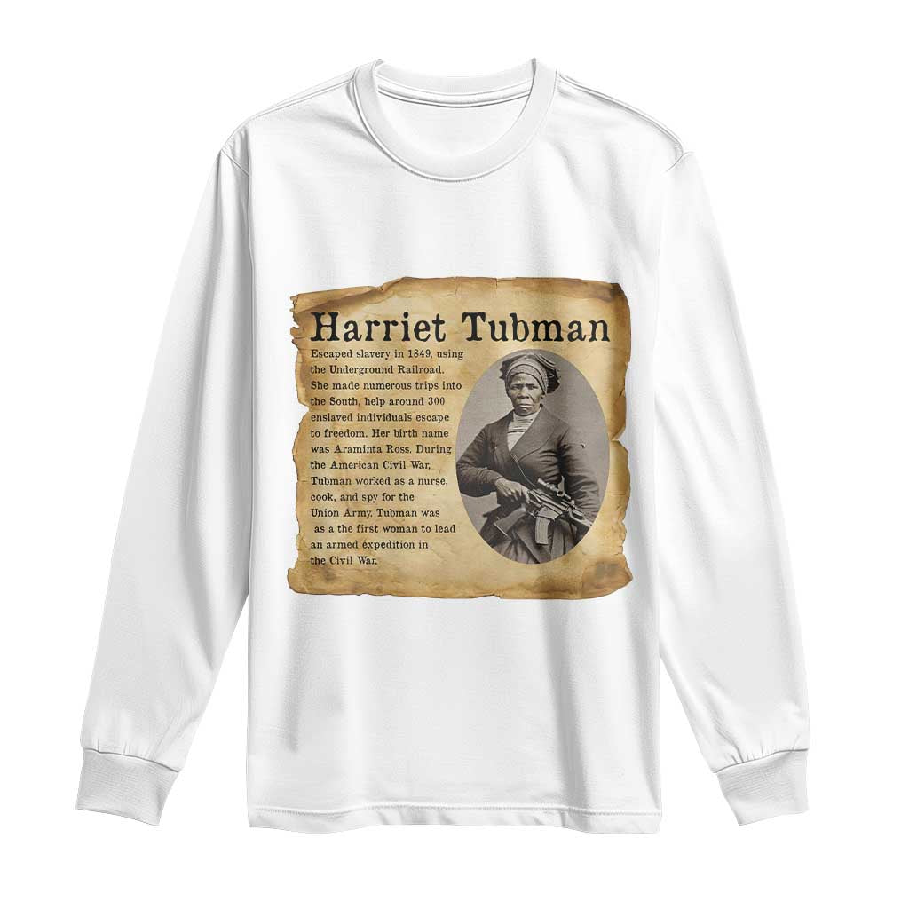 Vintage Harriet Tubman Poster Long Sleeve Shirt Female Empowerment History Gift - Wonder Print Shop