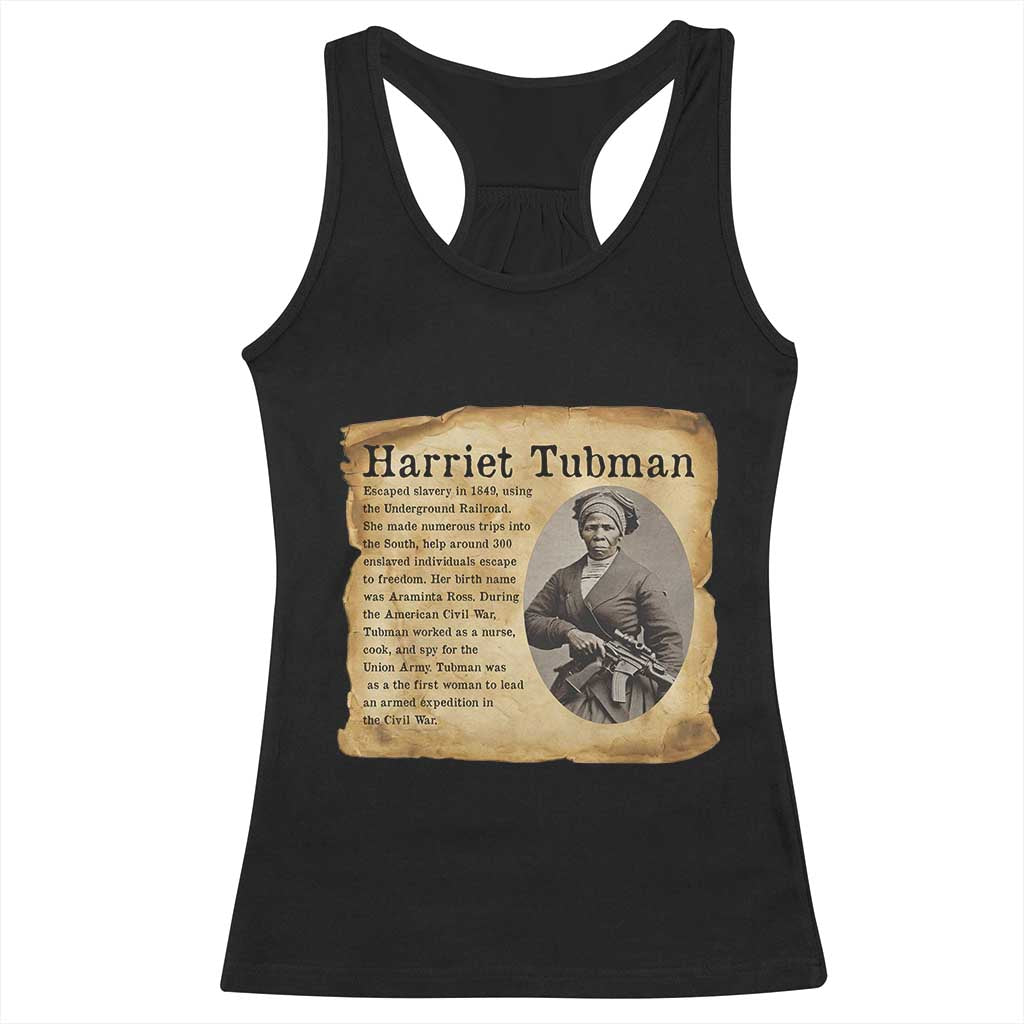 Vintage Harriet Tubman Poster Racerback Tank Top Female Empowerment History Gift - Wonder Print Shop