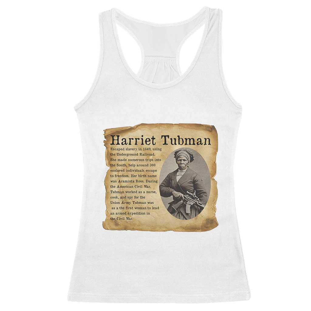 Vintage Harriet Tubman Poster Racerback Tank Top Female Empowerment History Gift - Wonder Print Shop