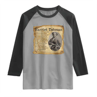 Vintage Harriet Tubman Poster Raglan Shirt Female Empowerment History Gift - Wonder Print Shop