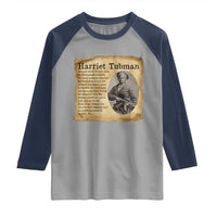 Vintage Harriet Tubman Poster Raglan Shirt Female Empowerment History Gift - Wonder Print Shop