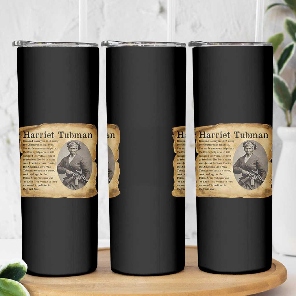 Vintage Harriet Tubman Poster Skinny Tumbler Female Empowerment History Gift - Wonder Print Shop
