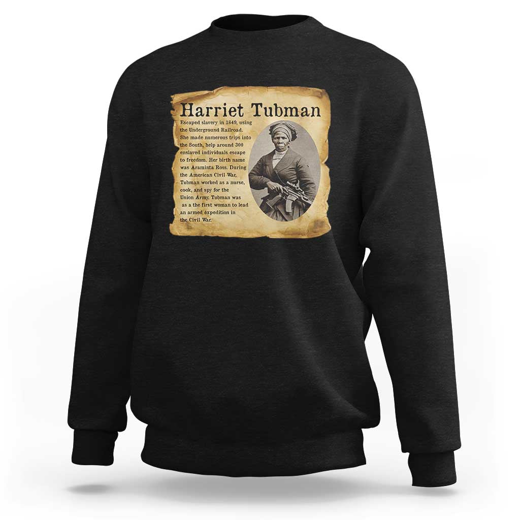 Vintage Harriet Tubman Poster Sweatshirt Female Empowerment History Gift - Wonder Print Shop