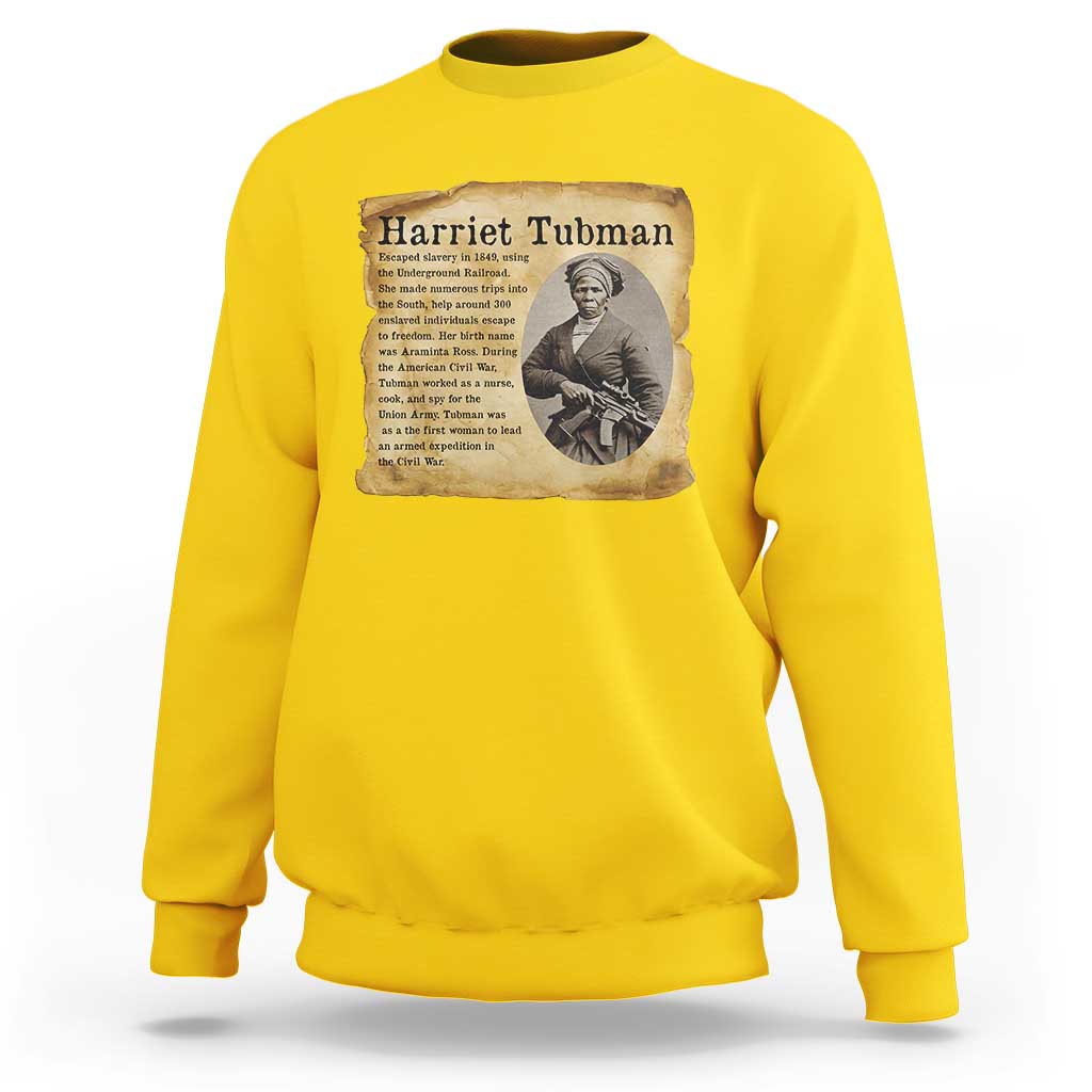 Vintage Harriet Tubman Poster Sweatshirt Female Empowerment History Gift - Wonder Print Shop