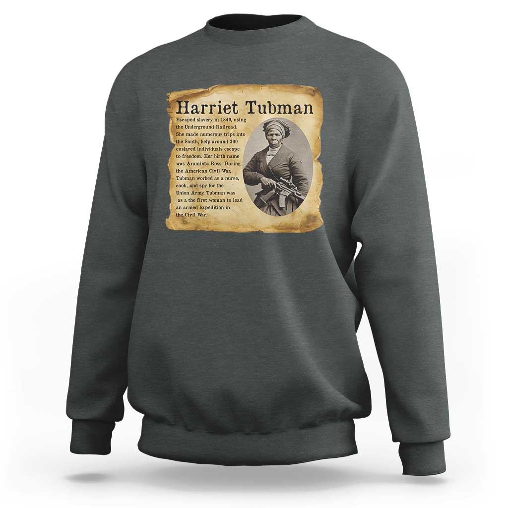 Vintage Harriet Tubman Poster Sweatshirt Female Empowerment History Gift - Wonder Print Shop