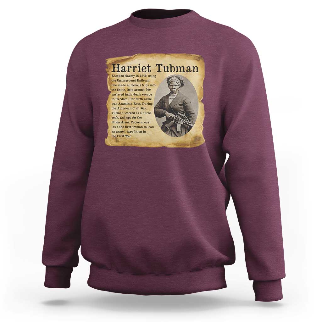 Vintage Harriet Tubman Poster Sweatshirt Female Empowerment History Gift - Wonder Print Shop