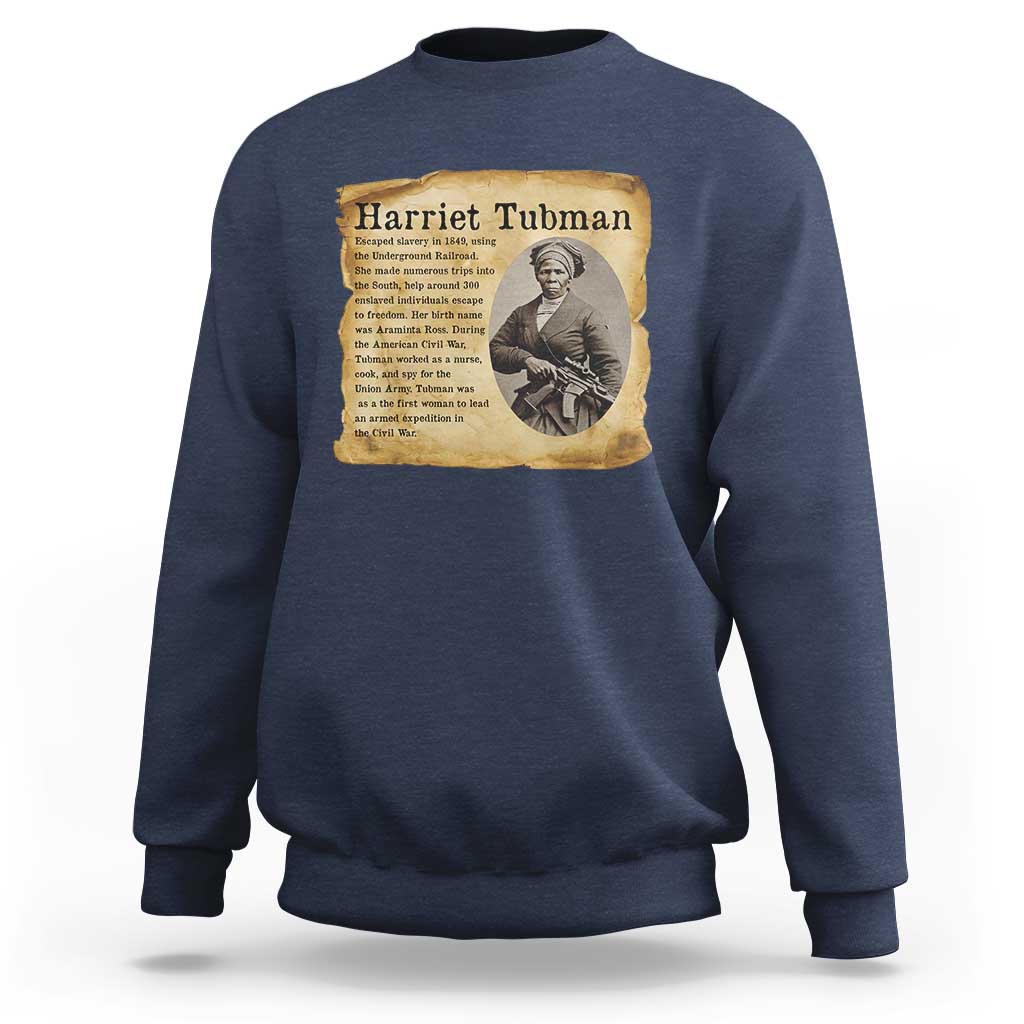 Vintage Harriet Tubman Poster Sweatshirt Female Empowerment History Gift - Wonder Print Shop
