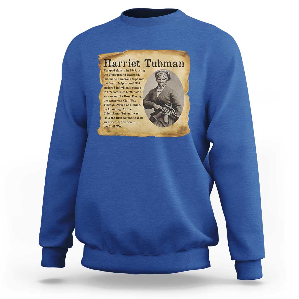 Vintage Harriet Tubman Poster Sweatshirt Female Empowerment History Gift - Wonder Print Shop