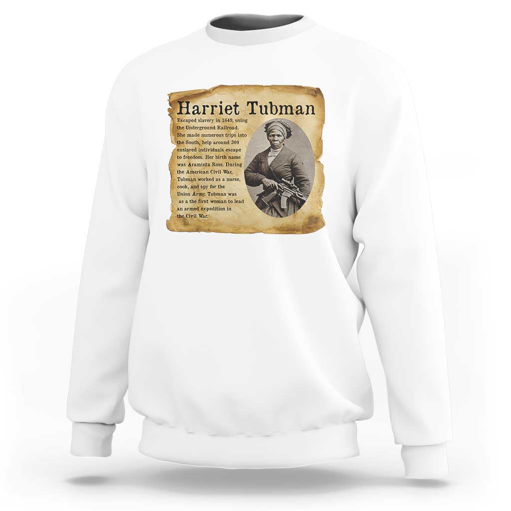 Vintage Harriet Tubman Poster Sweatshirt Female Empowerment History Gift - Wonder Print Shop