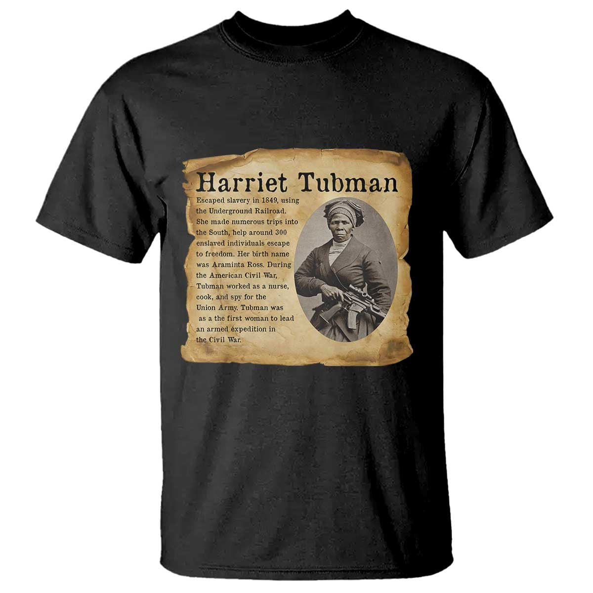 Vintage Harriet Tubman Poster T Shirt Female Empowerment History Gift - Wonder Print Shop