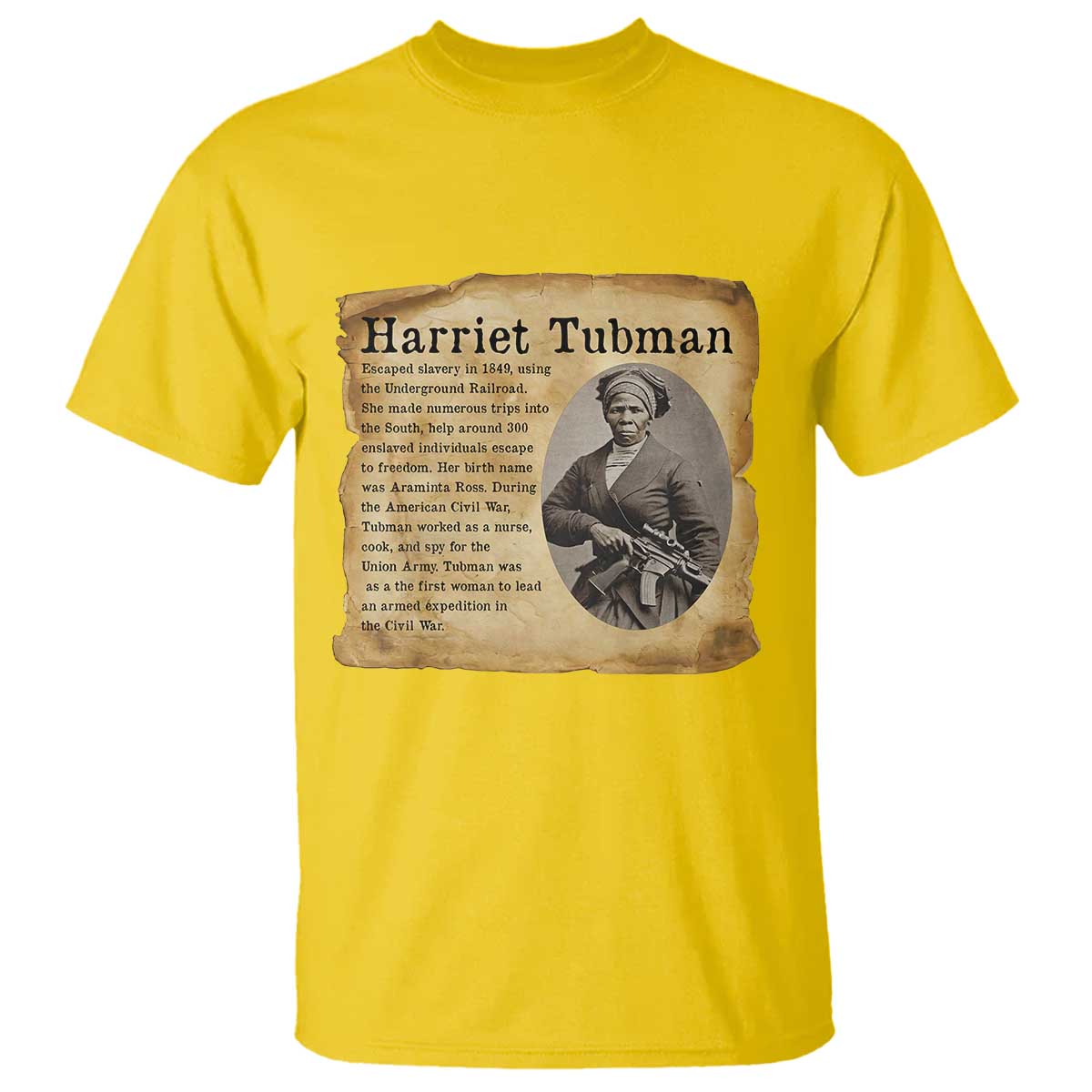 Vintage Harriet Tubman Poster T Shirt Female Empowerment History Gift - Wonder Print Shop