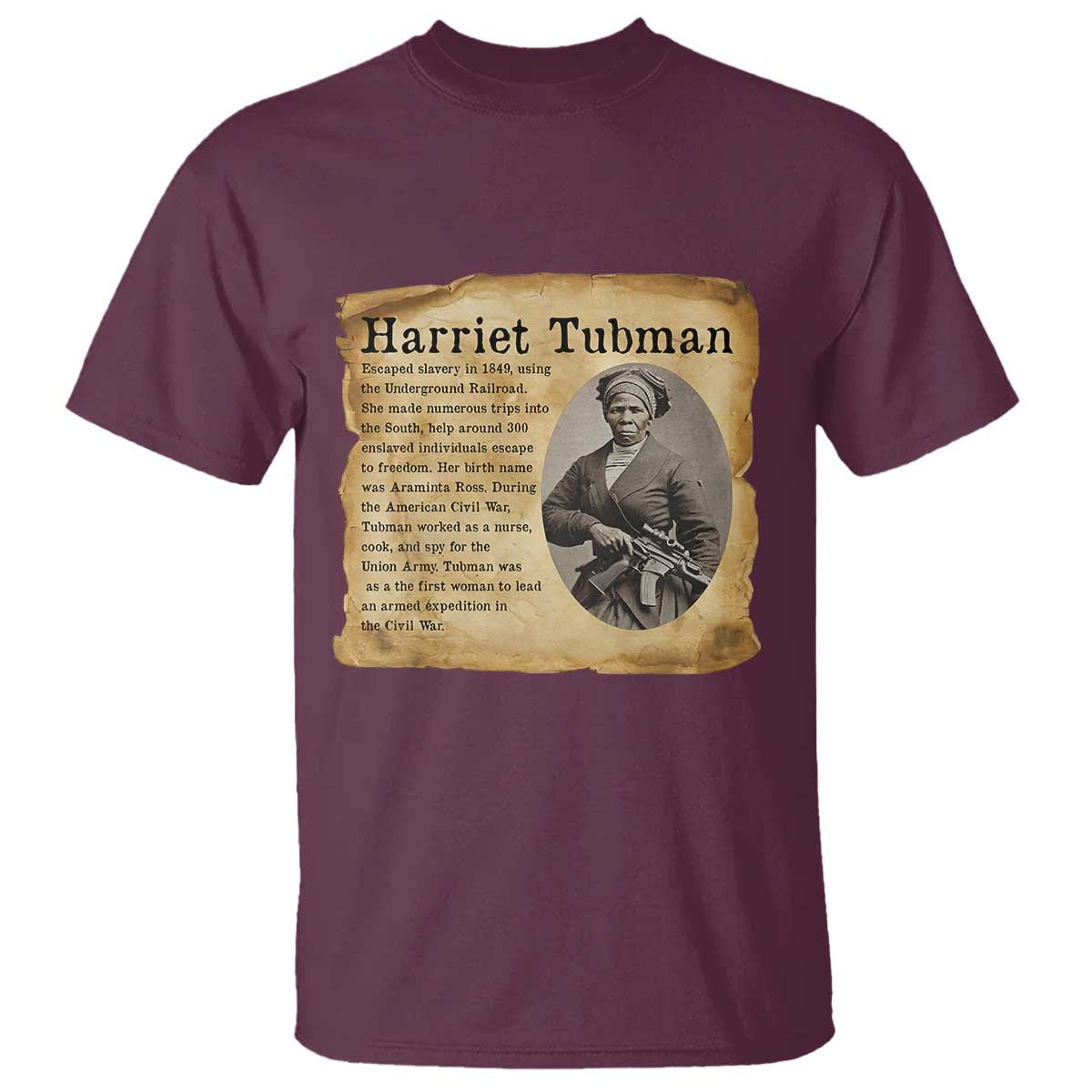 Vintage Harriet Tubman Poster T Shirt Female Empowerment History Gift - Wonder Print Shop