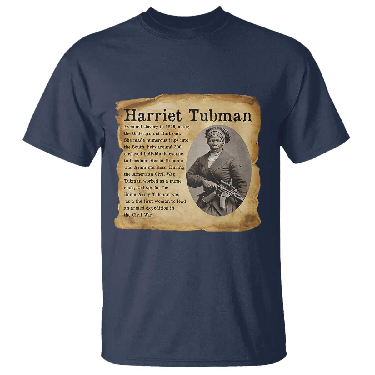 Vintage Harriet Tubman Poster T Shirt Female Empowerment History Gift - Wonder Print Shop