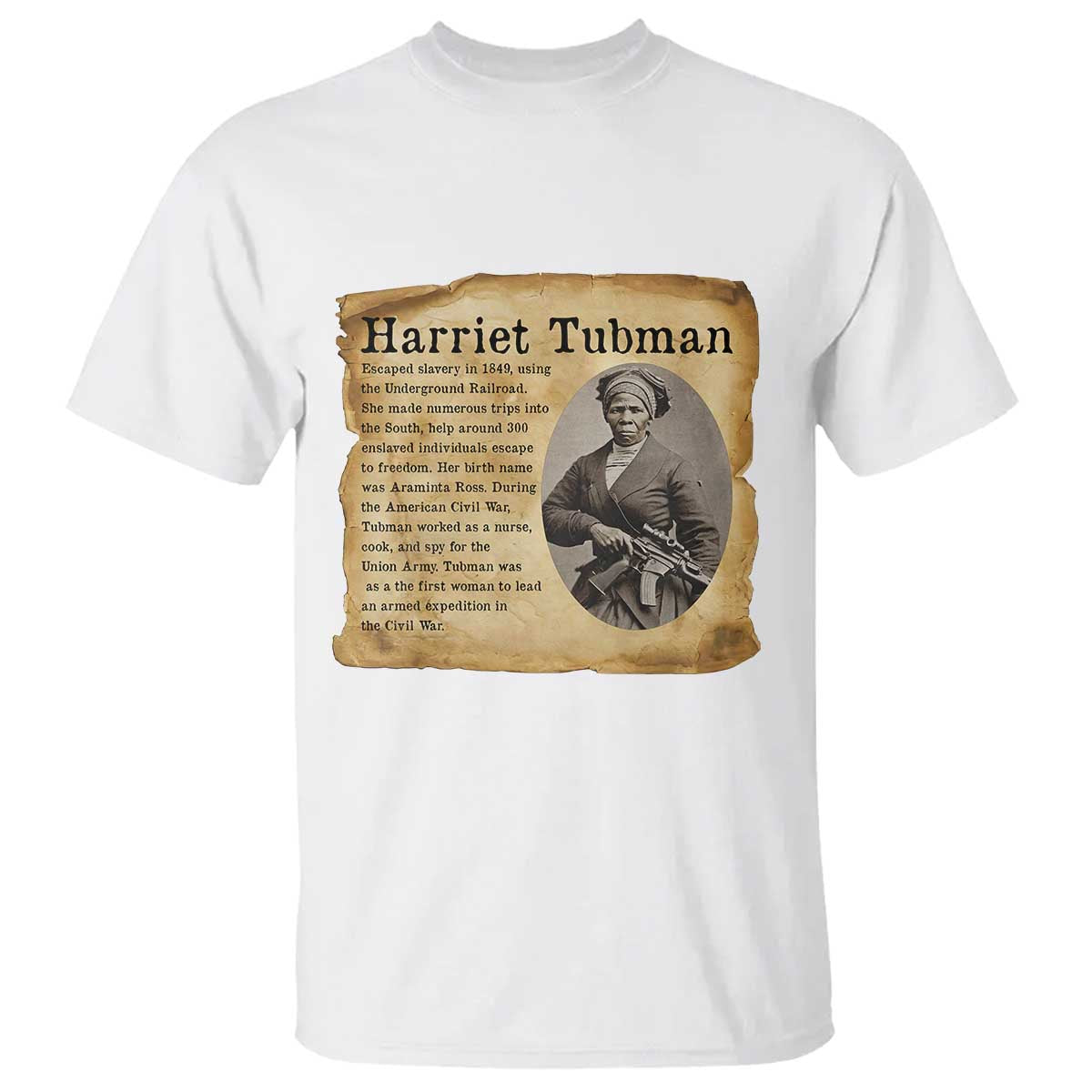 Vintage Harriet Tubman Poster T Shirt Female Empowerment History Gift - Wonder Print Shop