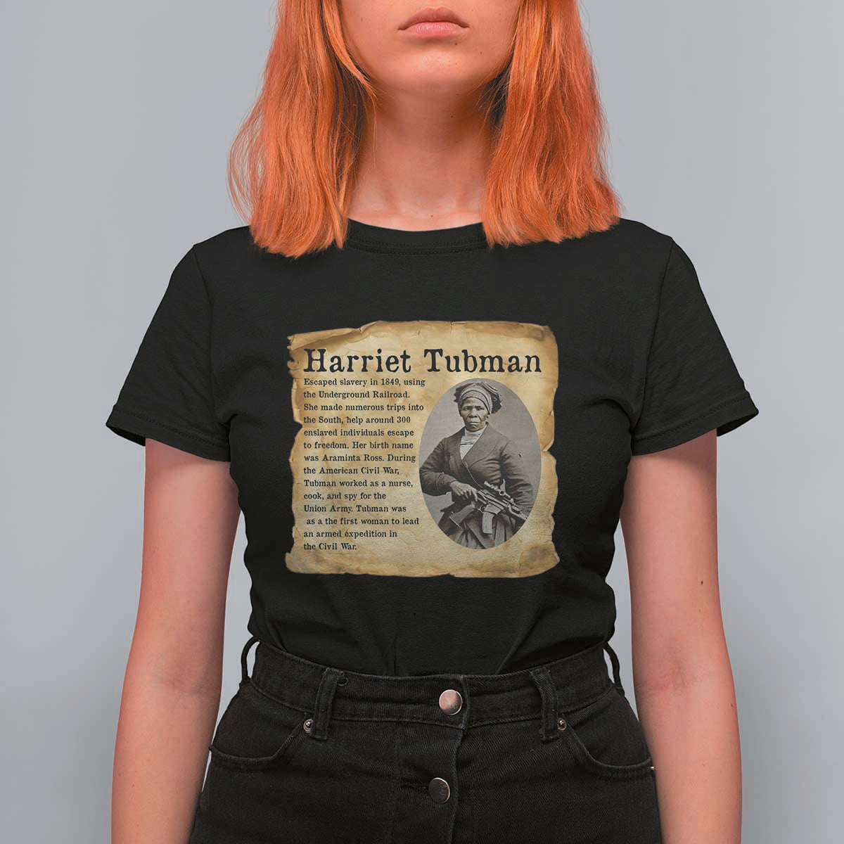 Vintage Harriet Tubman Poster T Shirt For Women Female Empowerment History Gift - Wonder Print Shop