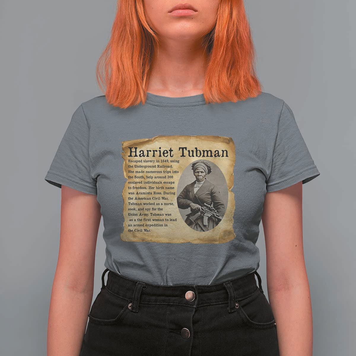 Vintage Harriet Tubman Poster T Shirt For Women Female Empowerment History Gift - Wonder Print Shop