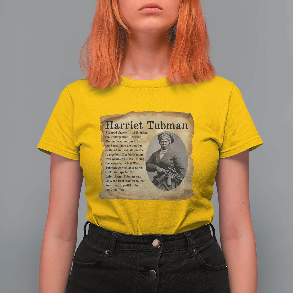 Vintage Harriet Tubman Poster T Shirt For Women Female Empowerment History Gift - Wonder Print Shop