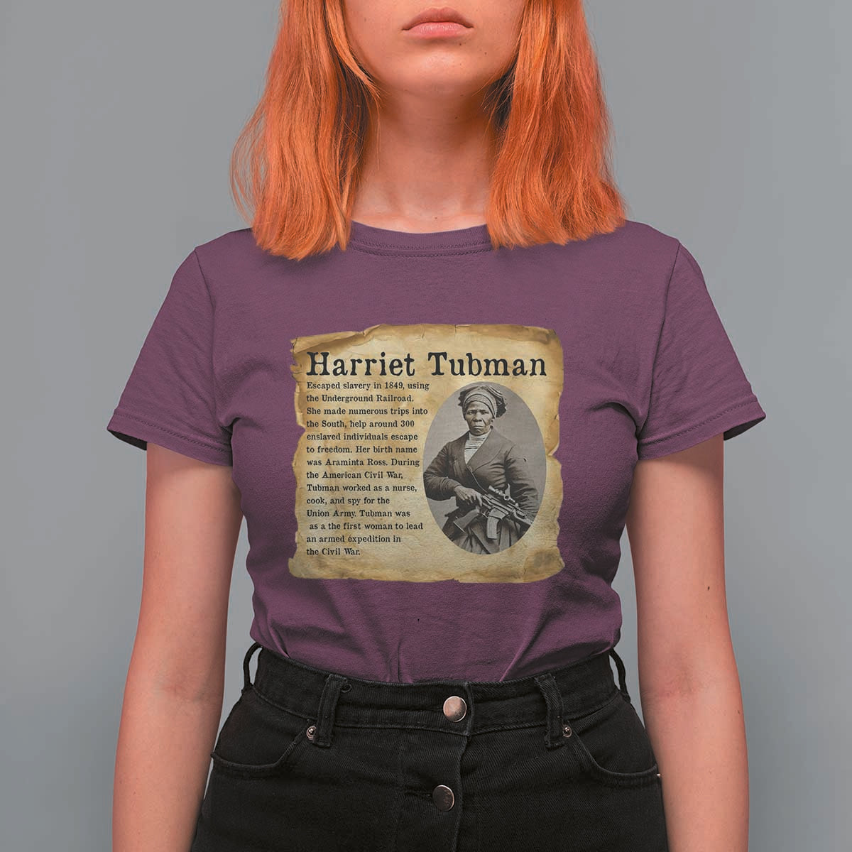 Vintage Harriet Tubman Poster T Shirt For Women Female Empowerment History Gift - Wonder Print Shop
