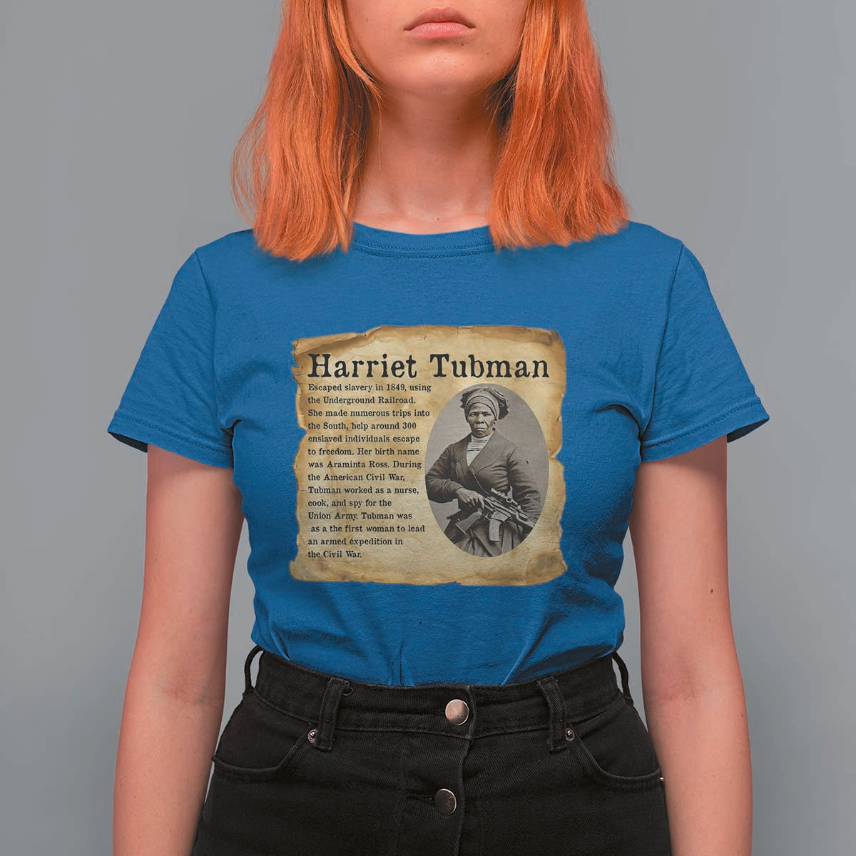 Vintage Harriet Tubman Poster T Shirt For Women Female Empowerment History Gift - Wonder Print Shop