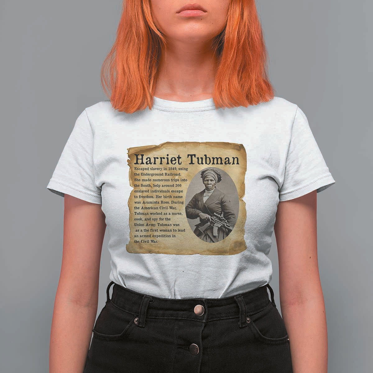 Vintage Harriet Tubman Poster T Shirt For Women Female Empowerment History Gift - Wonder Print Shop