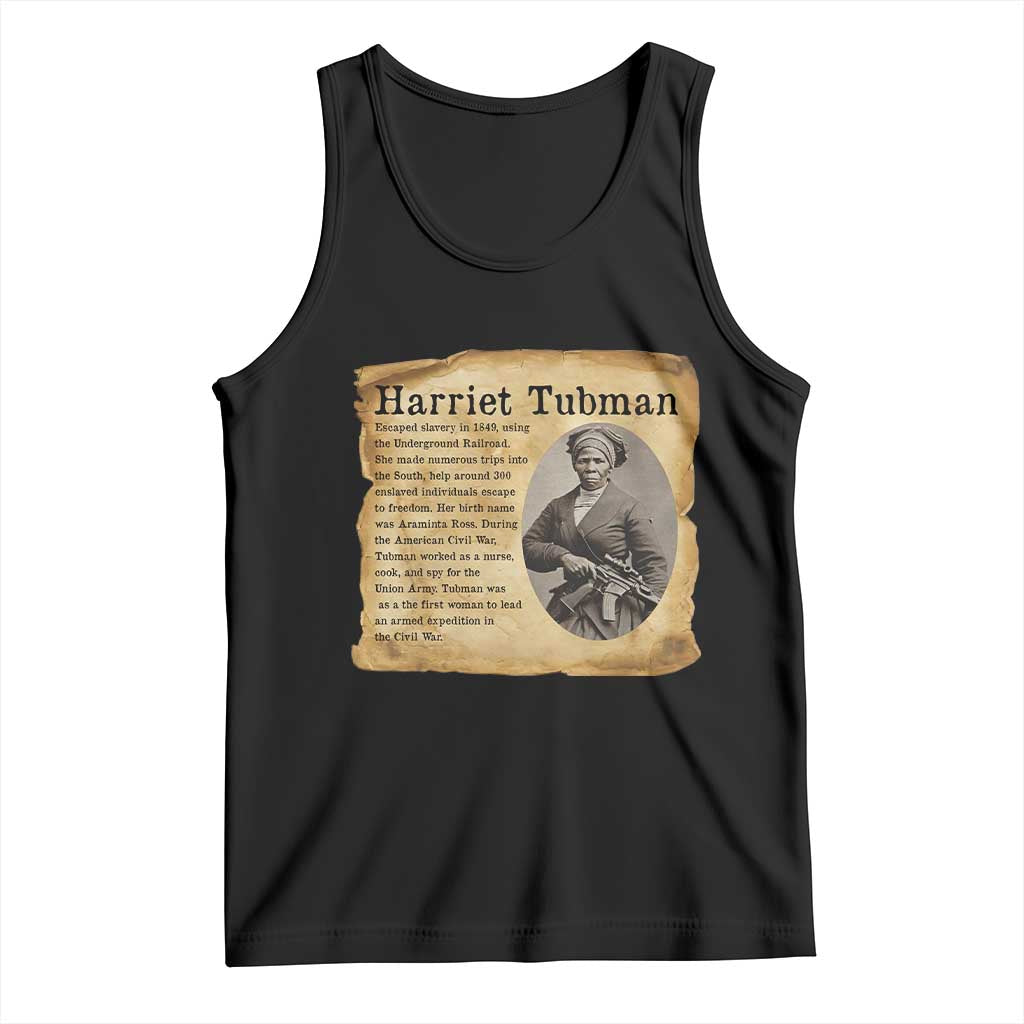 Vintage Harriet Tubman Poster Tank Top Female Empowerment History Gift - Wonder Print Shop