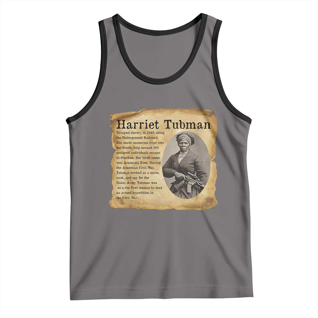 Vintage Harriet Tubman Poster Tank Top Female Empowerment History Gift - Wonder Print Shop