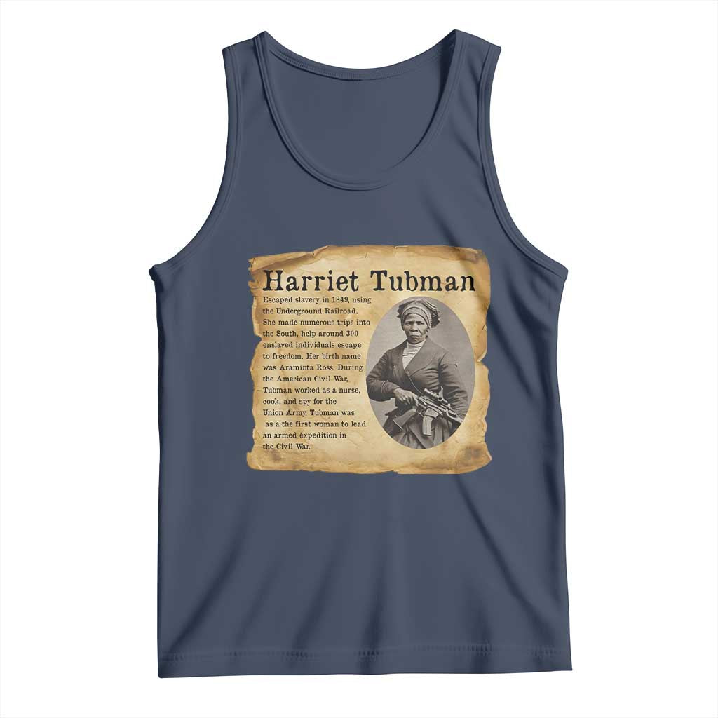 Vintage Harriet Tubman Poster Tank Top Female Empowerment History Gift - Wonder Print Shop