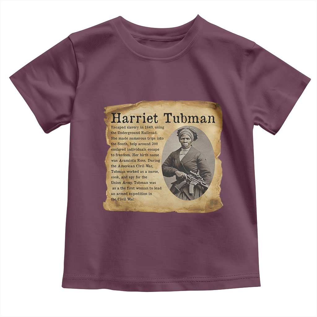 Vintage Harriet Tubman Poster Toddler T Shirt Female Empowerment History Gift - Wonder Print Shop