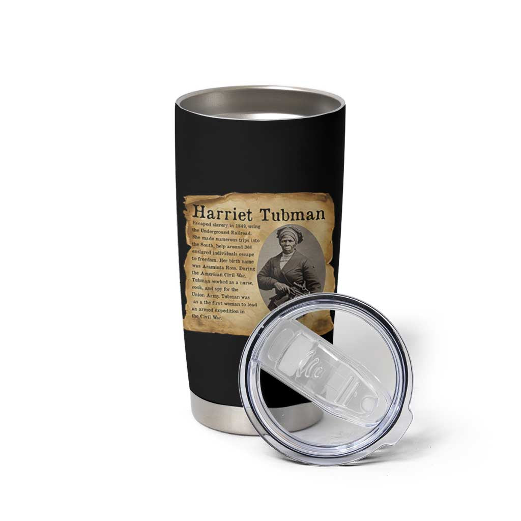 Vintage Harriet Tubman Poster Tumbler Cup Female Empowerment History Gift - Wonder Print Shop