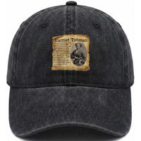 Vintage Harriet Tubman Poster Washed Cotton Baseball Cap Female Empowerment History Gift
