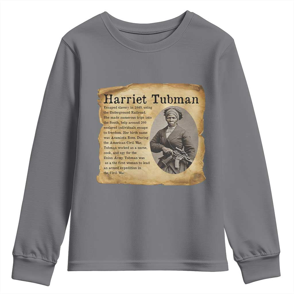 Vintage Harriet Tubman Poster Youth Sweatshirt Female Empowerment History Gift - Wonder Print Shop