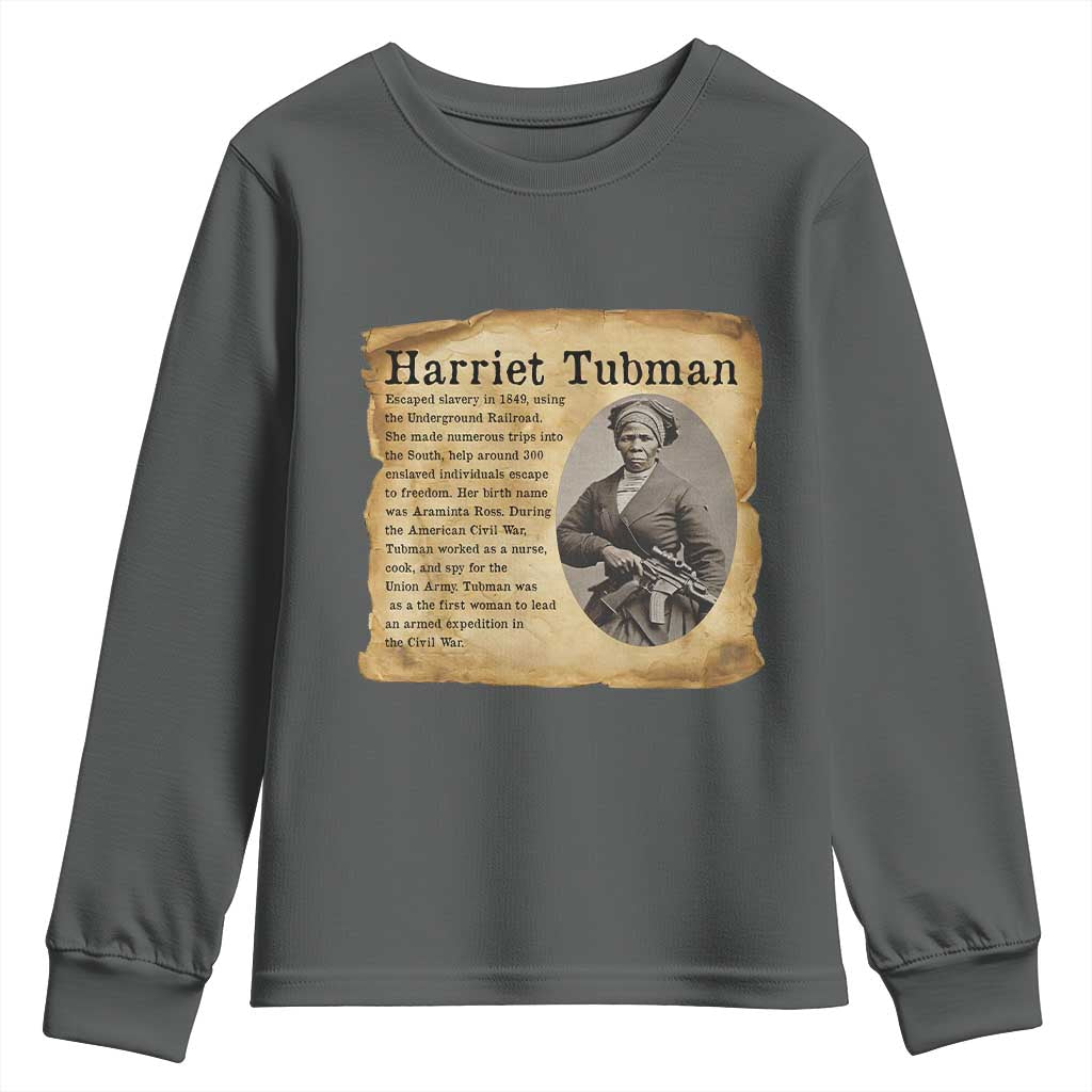 Vintage Harriet Tubman Poster Youth Sweatshirt Female Empowerment History Gift - Wonder Print Shop