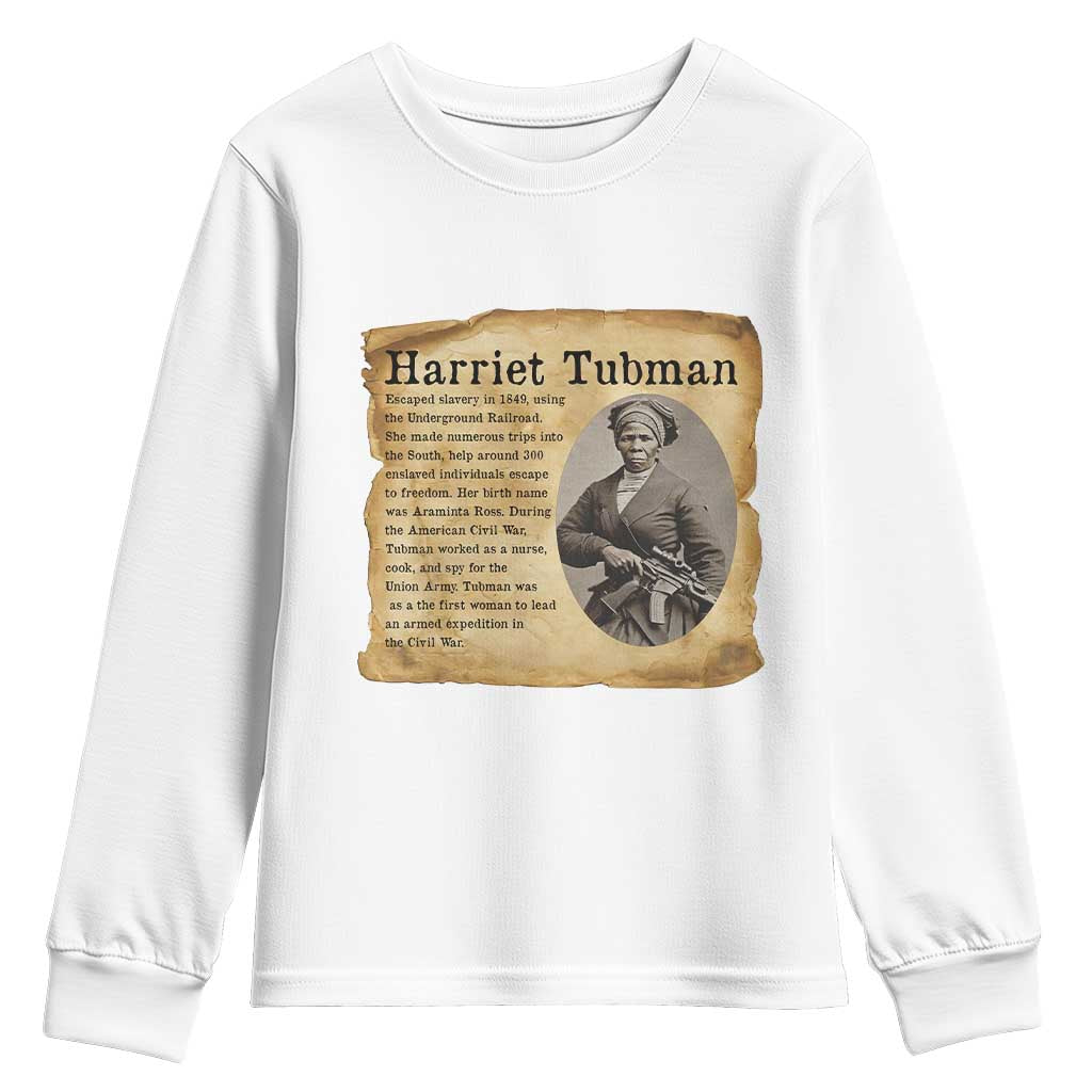 Vintage Harriet Tubman Poster Youth Sweatshirt Female Empowerment History Gift - Wonder Print Shop
