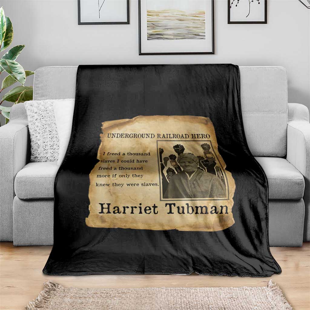 Harriet Tubman Quote Throw Blanket I Freed A Thousand People Vintage Poster - Wonder Print Shop