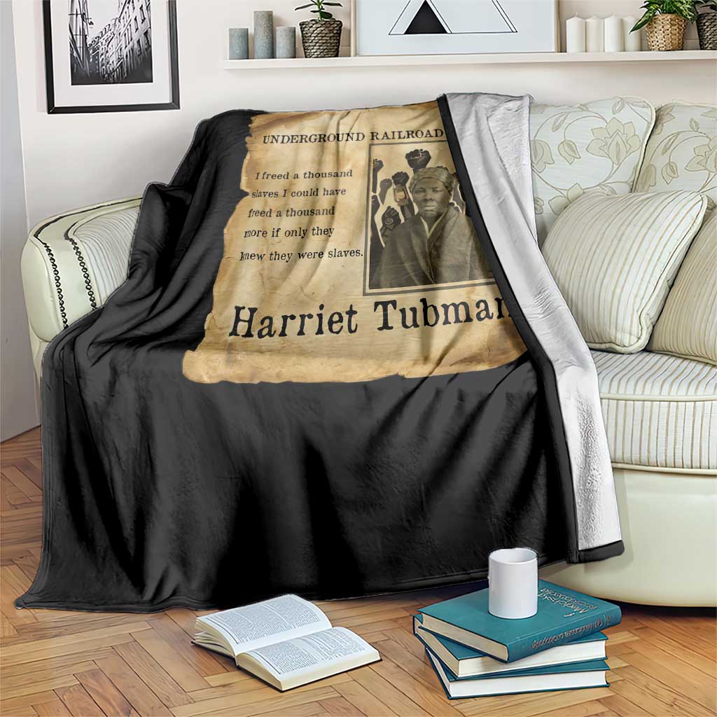 Harriet Tubman Quote Throw Blanket I Freed A Thousand People Vintage Poster - Wonder Print Shop