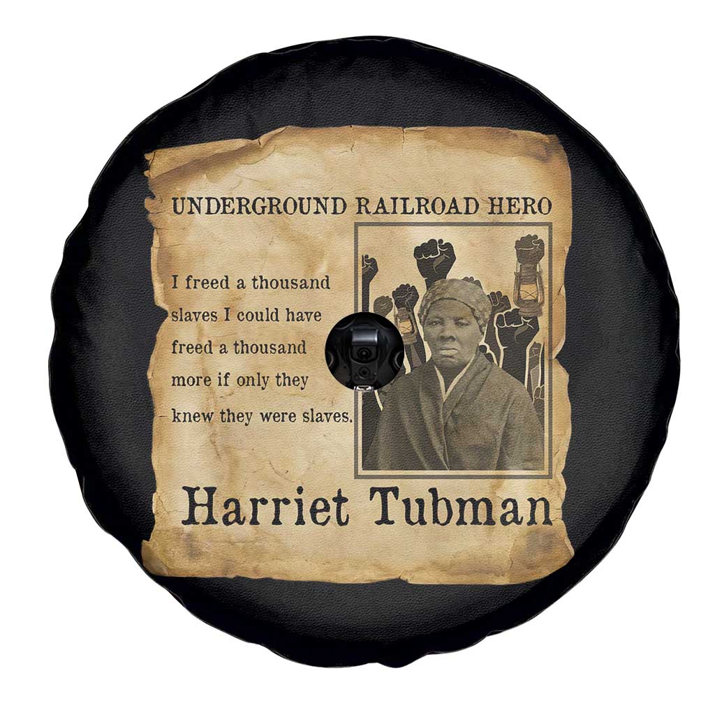 Harriet Tubman Quote Spare Tire Cover I Freed A Thousand People Vintage Poster - Wonder Print Shop