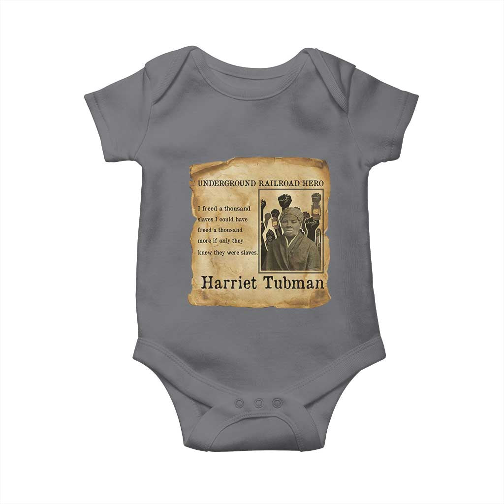 Harriet Tubman Quote Baby Onesie I Freed A Thousand People Vintage Poster - Wonder Print Shop