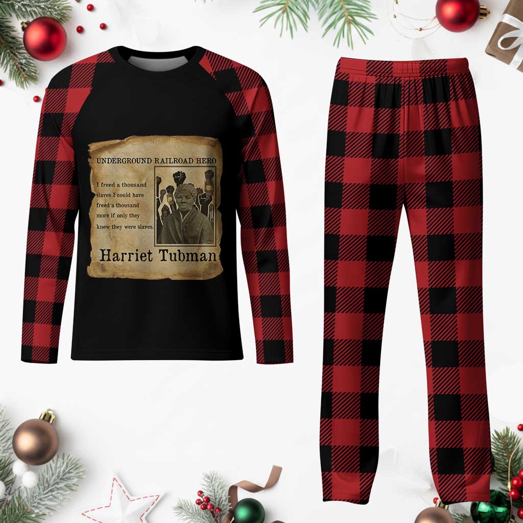 Harriet Tubman Quote Plaid Pajama Set I Freed A Thousand People Vintage Poster - Wonder Print Shop