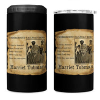 Harriet Tubman Quote 4 in 1 Can Cooler Tumbler I Freed A Thousand People Vintage Poster - Wonder Print Shop