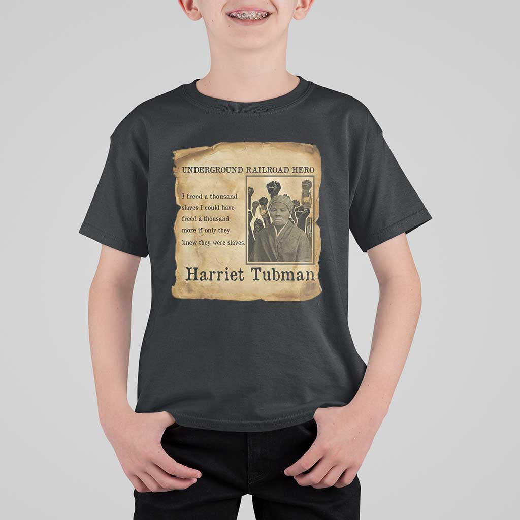 Harriet Tubman Quote T Shirt For Kid I Freed A Thousand People Vintage Poster - Wonder Print Shop