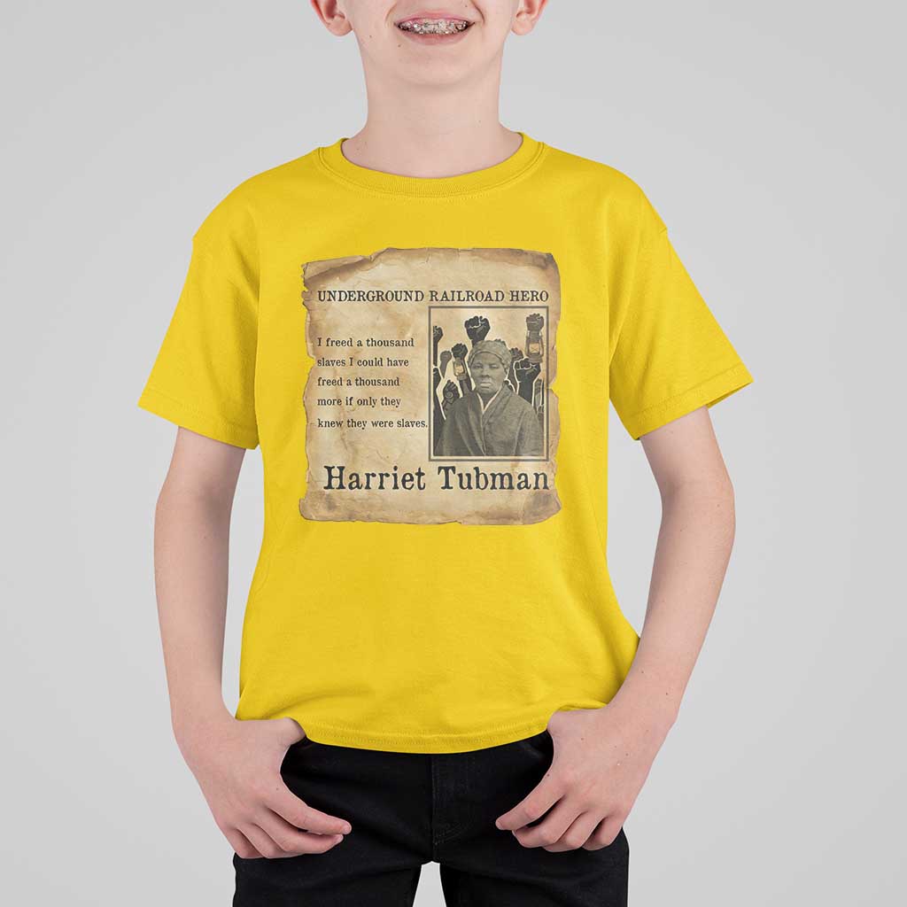 Harriet Tubman Quote T Shirt For Kid I Freed A Thousand People Vintage Poster - Wonder Print Shop