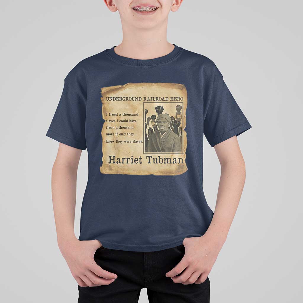 Harriet Tubman Quote T Shirt For Kid I Freed A Thousand People Vintage Poster - Wonder Print Shop