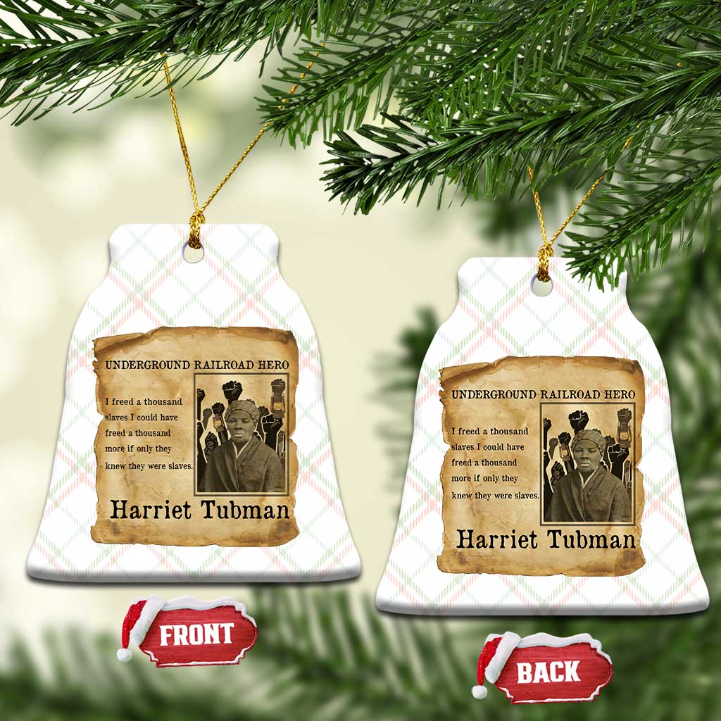 Harriet Tubman Quote Ceramic Ornament I Freed A Thousand People Vintage Poster - Wonder Print Shop