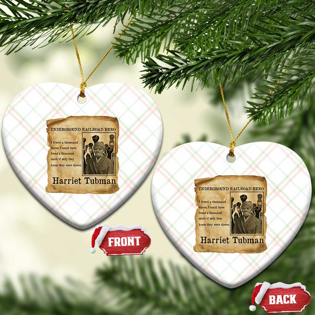 Harriet Tubman Quote Ceramic Ornament I Freed A Thousand People Vintage Poster - Wonder Print Shop