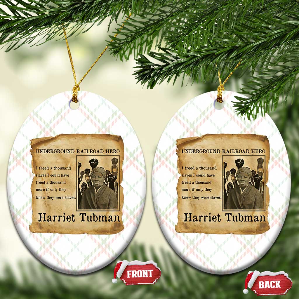 Harriet Tubman Quote Ceramic Ornament I Freed A Thousand People Vintage Poster - Wonder Print Shop