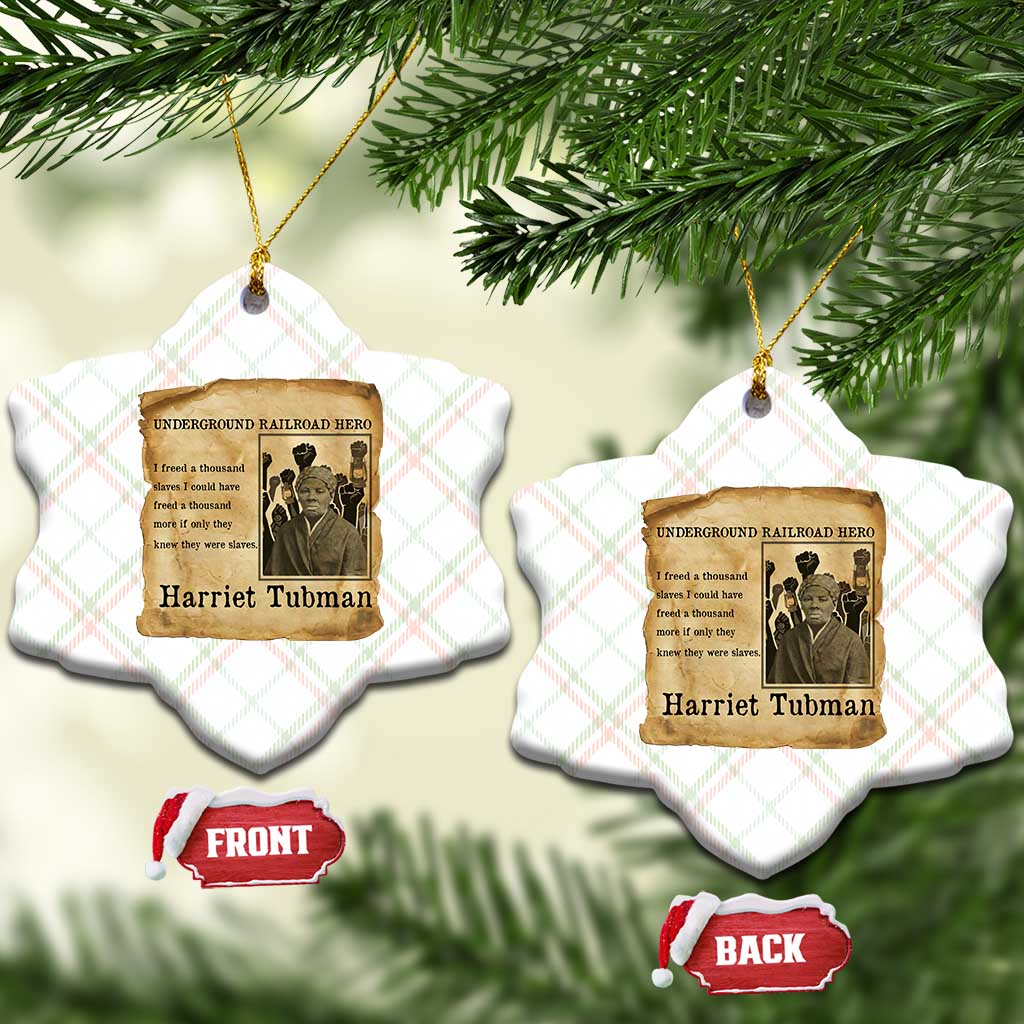 Harriet Tubman Quote Ceramic Ornament I Freed A Thousand People Vintage Poster - Wonder Print Shop