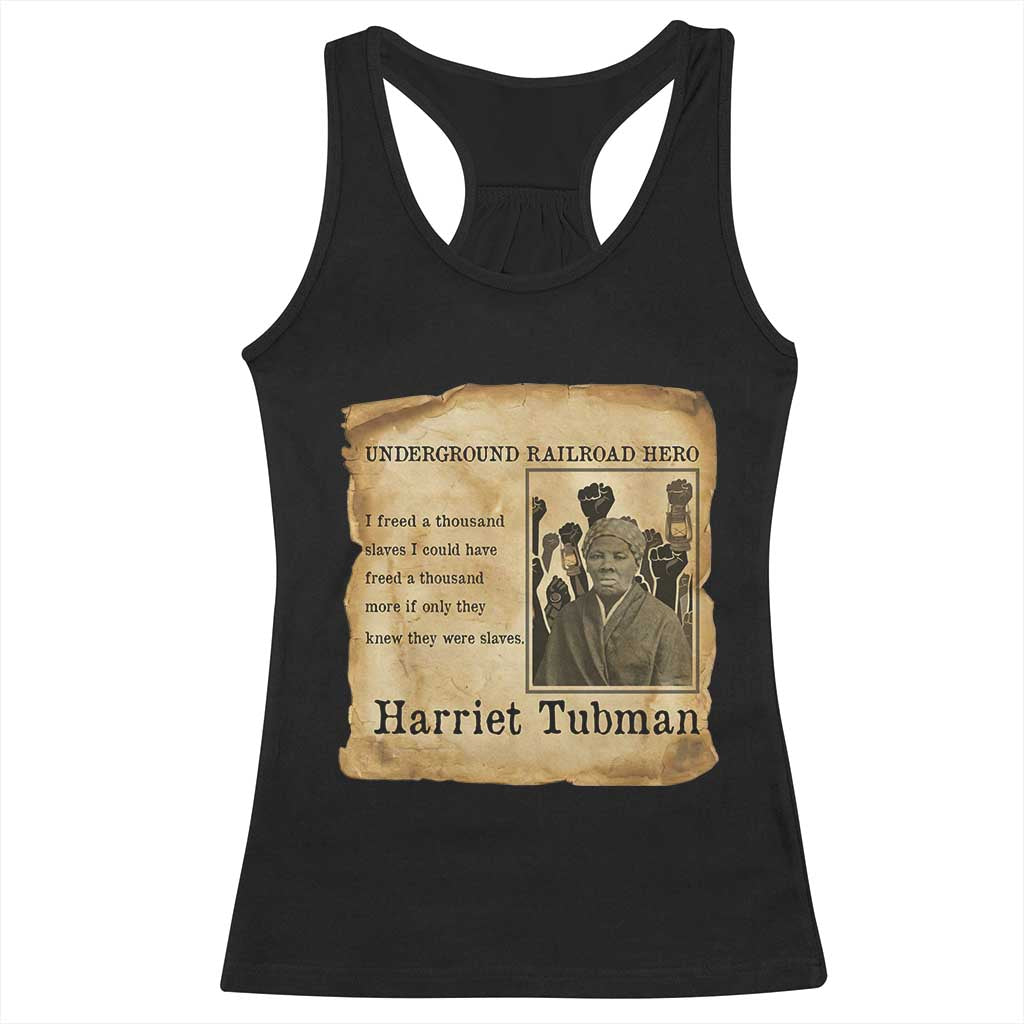 Harriet Tubman Quote Racerback Tank Top I Freed A Thousand People Vintage Poster - Wonder Print Shop