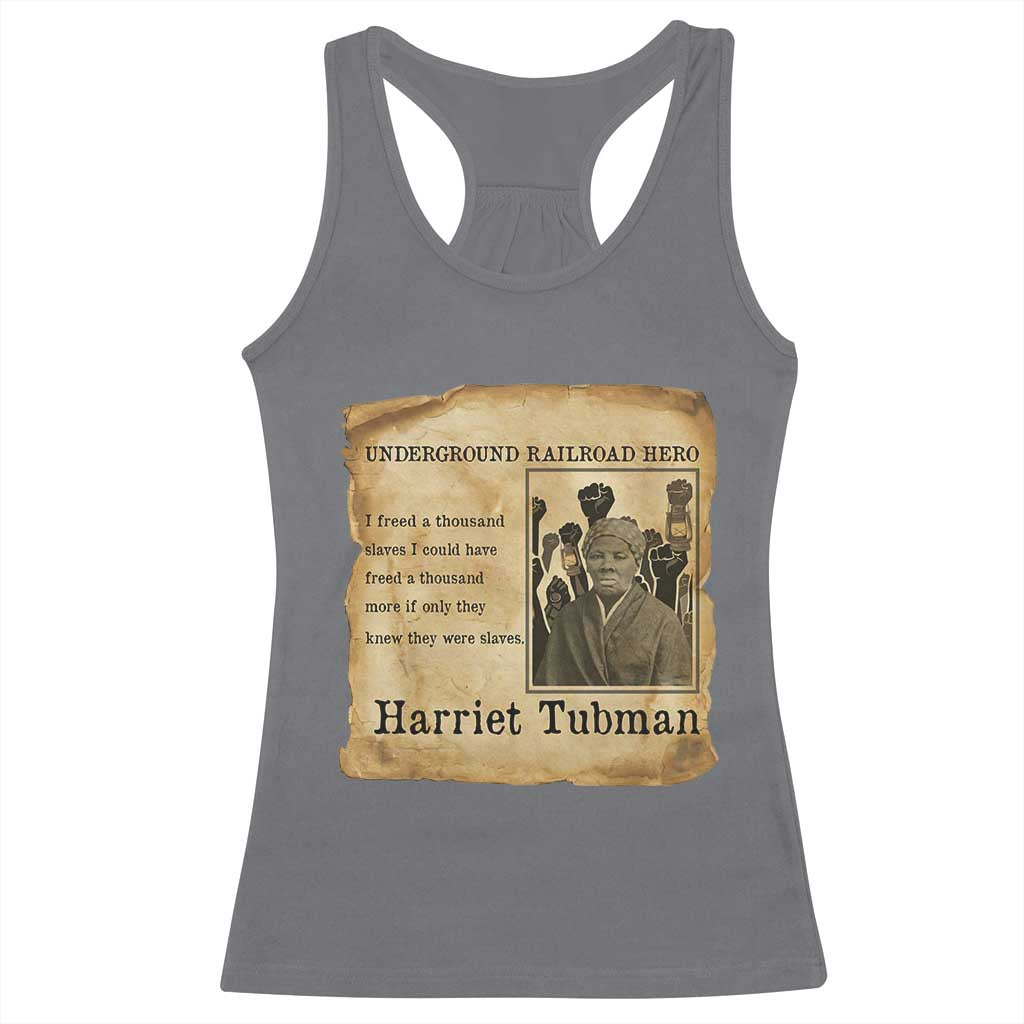 Harriet Tubman Quote Racerback Tank Top I Freed A Thousand People Vintage Poster - Wonder Print Shop